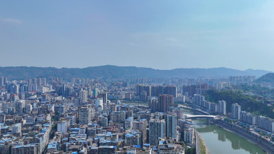 航拍四川达州建设达州大景摄影图