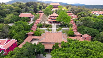 航拍福建泉州少林寺历史文化古建筑