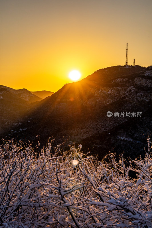 济南千佛山冬日雪景景观