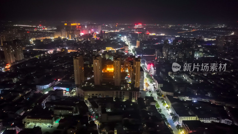 城市夜景航拍俯瞰图