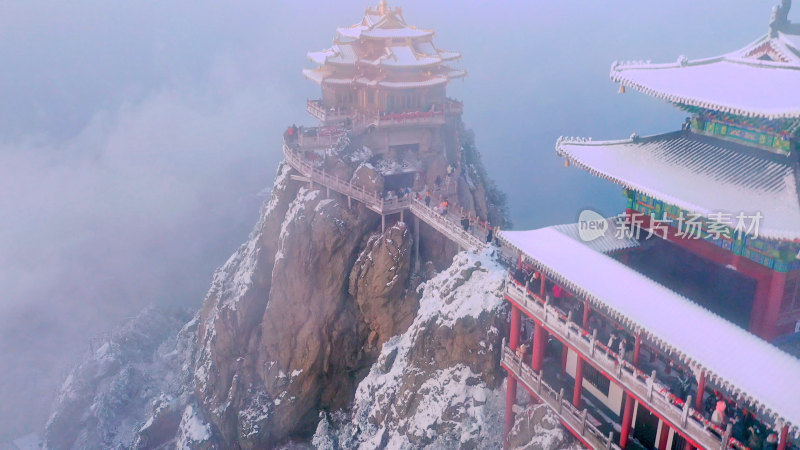 洛阳老君山冬季雪景