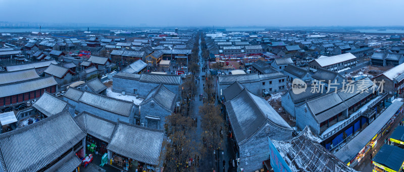 河南商丘古城雪景航拍