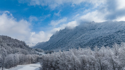 汉中龙池雪景