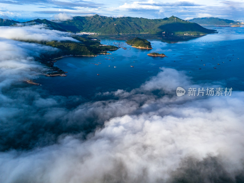 唯美自然风光海岛云海航拍南澳岛