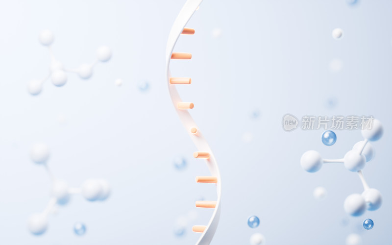 生物科技概念RNA基因3D渲染