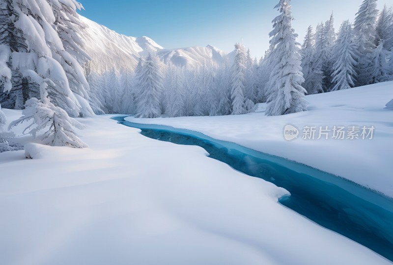 冬季森林白雪覆盖风景