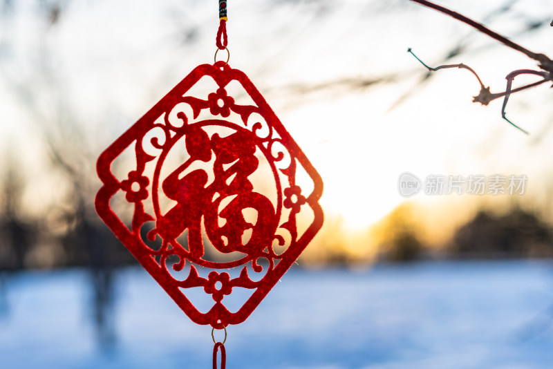 新年 春节 冬季雪景