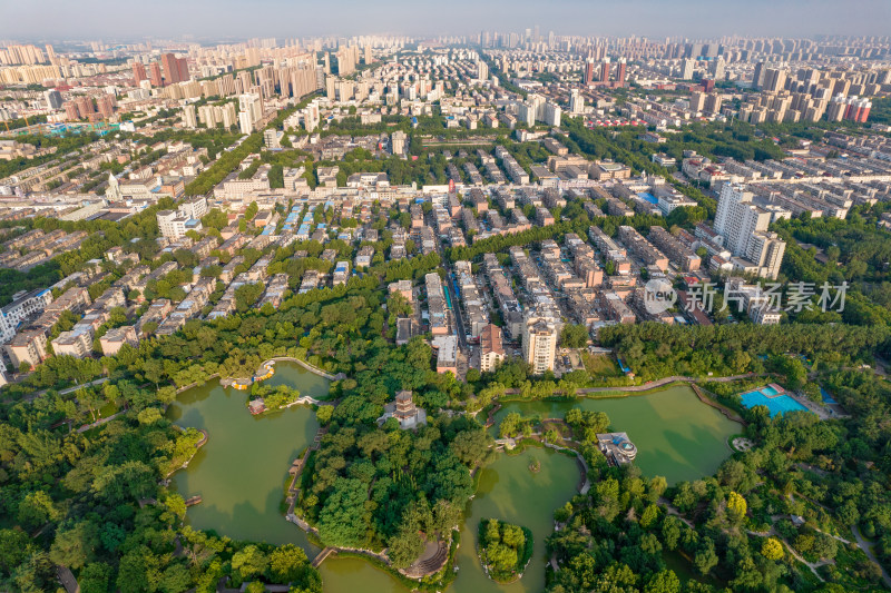 山东淄博城市风光大景航拍摄影图