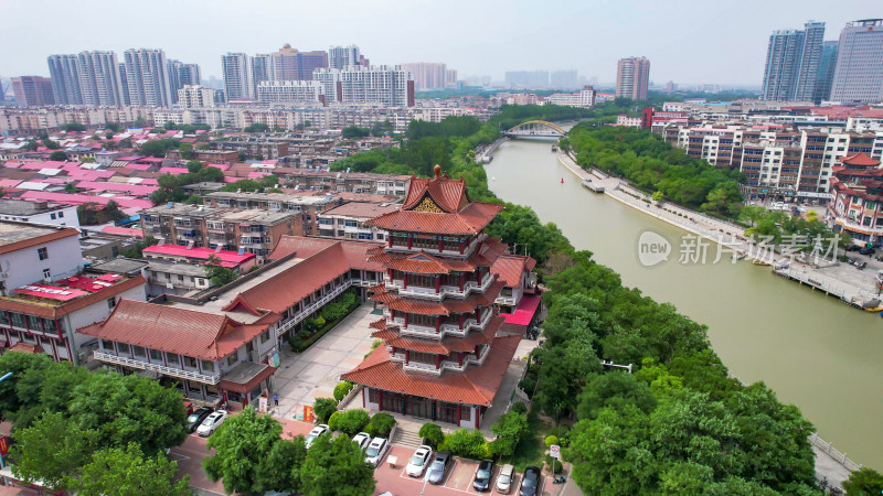 河北沧州城市风光地标建筑航拍