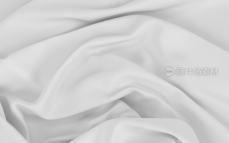 柔软的白色布料背景 3D渲染