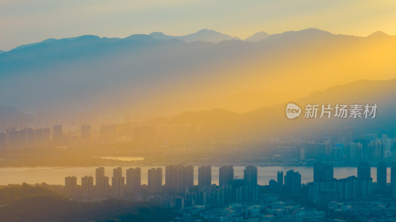 福州中洲岛火烧云晚霞风光