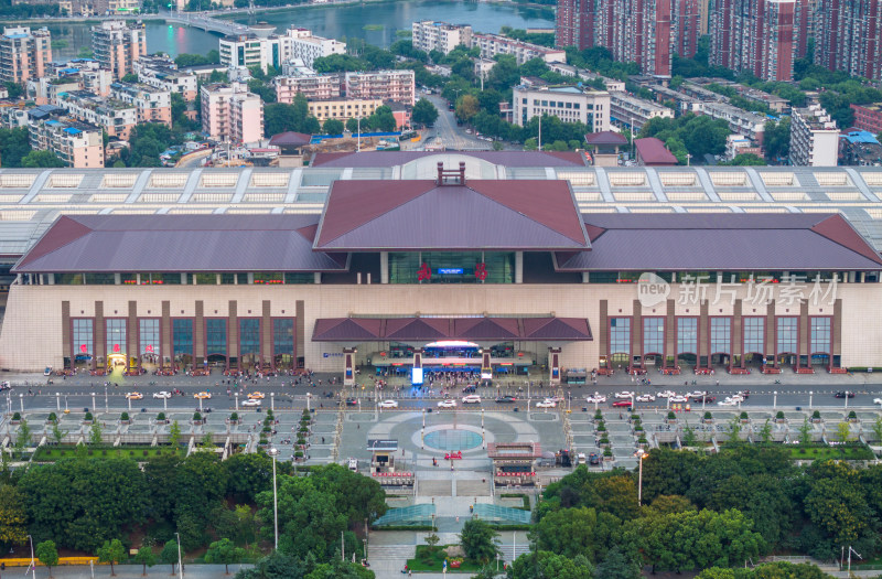 武昌火车站鸟瞰全景