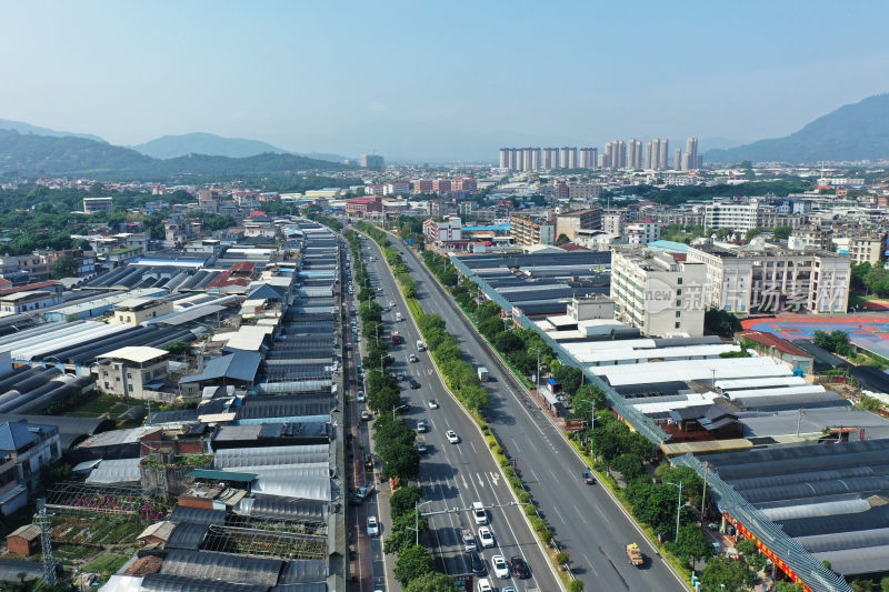 繁华都市的空中视角