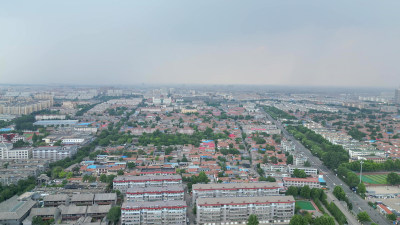 航拍山东潍坊青州古城5A景区