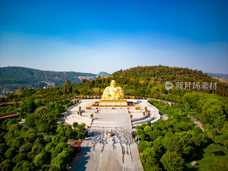 云南红河州弥勒市锦屏山4a景区航拍摄影图