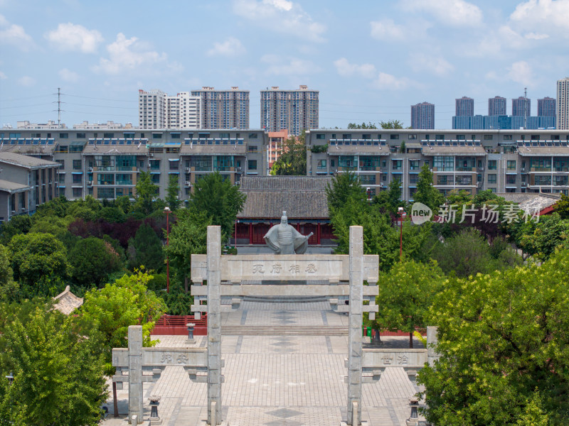 航拍夏季河南许昌曹丞府全景风光