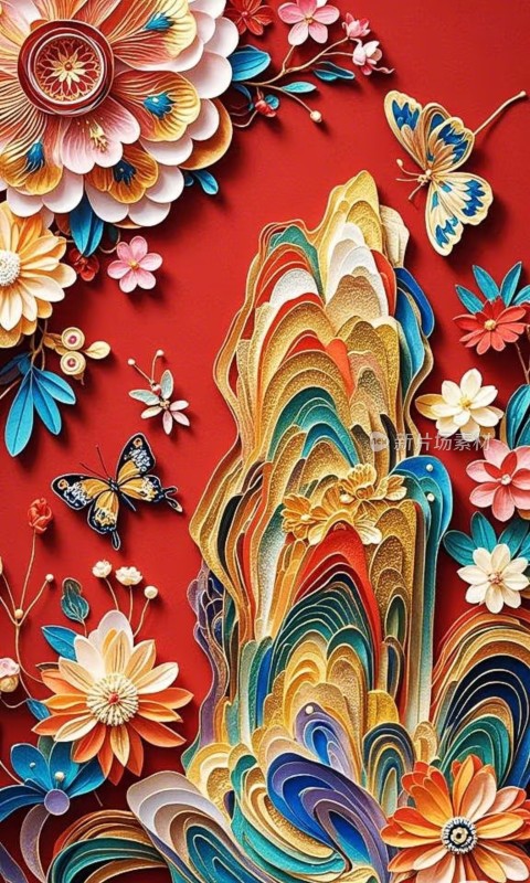 中国风衍纸画