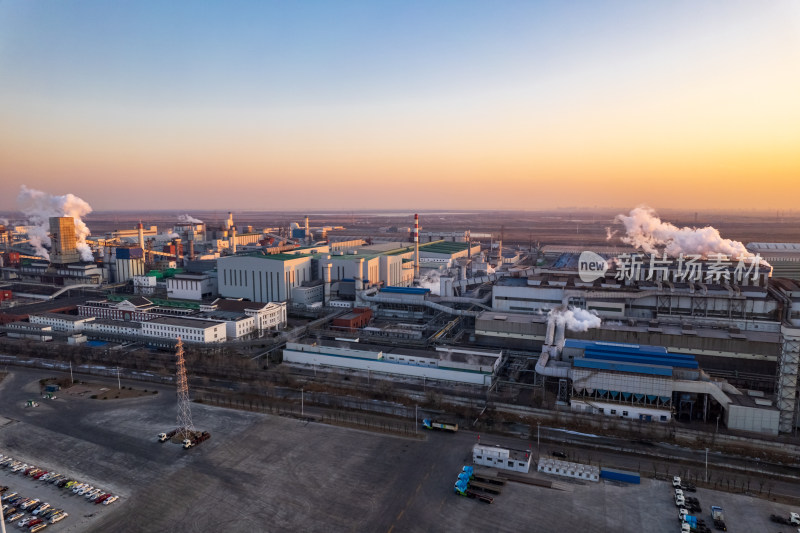 炼钢厂日落工业城市建筑风光