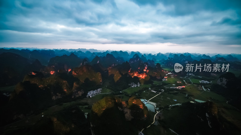 广西桂林山水喀斯特地貌航拍