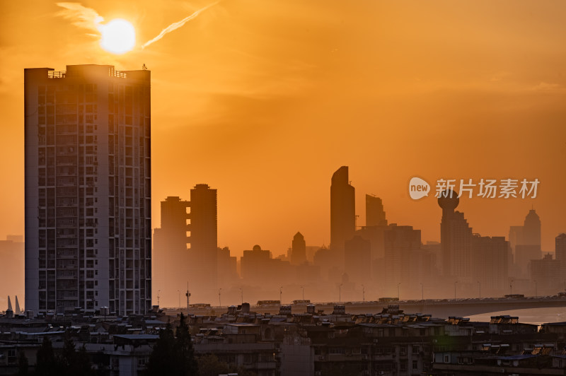 湖北武汉 夕阳 落日