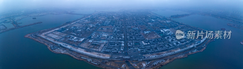 河南商丘古城雪景航拍