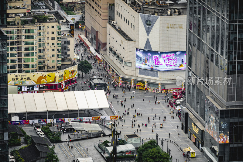 俯瞰成都地标太古里的全景图