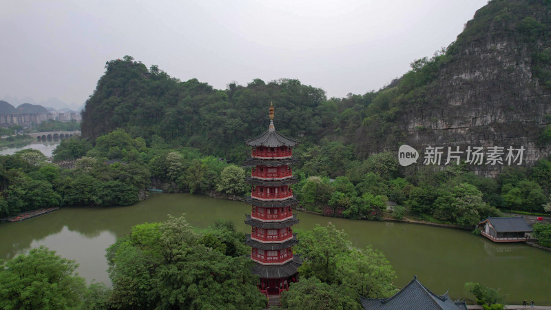 广西桂林木龙湖景区航拍