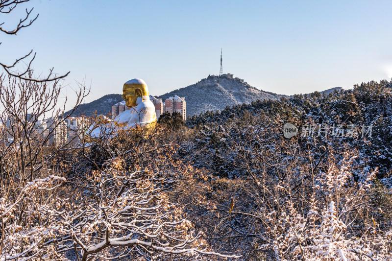 济南千佛山冬日雪景景观