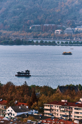 杭州西湖高视角远景