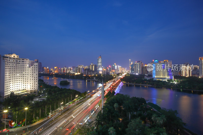 广西南宁地王大厦城市风光建筑夜景