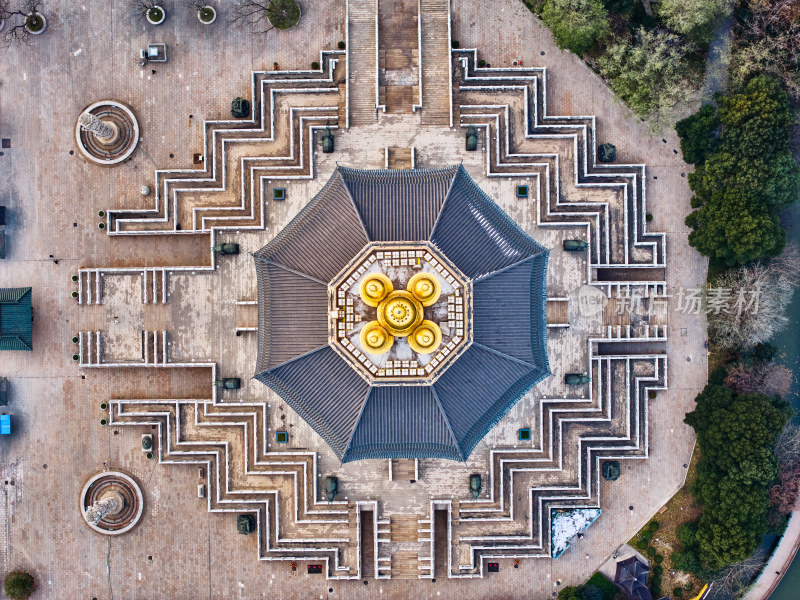 航拍常州天宁寺