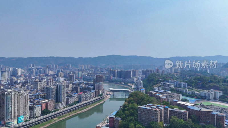 四川达州城市建设达州大景航拍