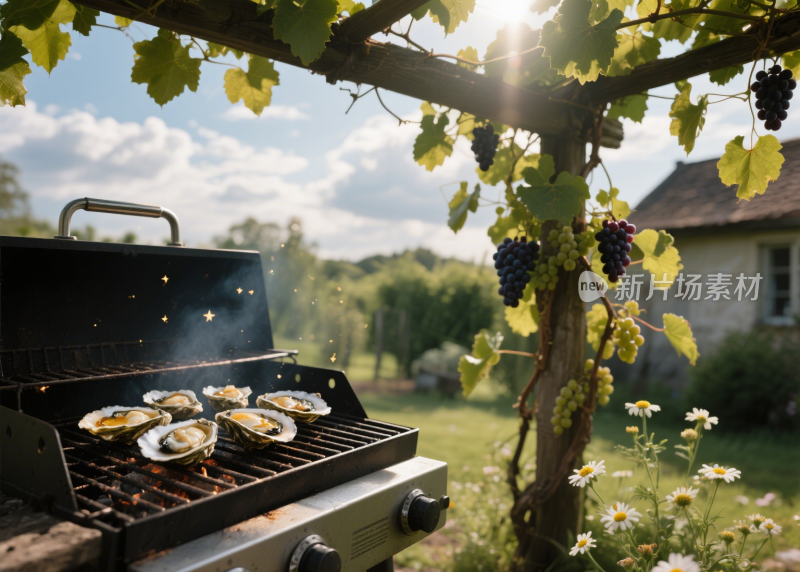 生蚝烤生蚝清蒸生蚝海鲜餐饮美食