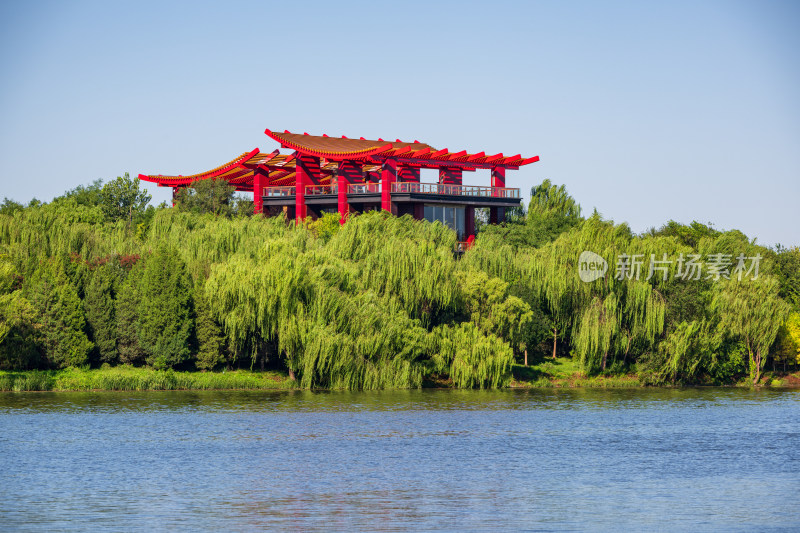 北京大运河森林公园月岛观景台远景