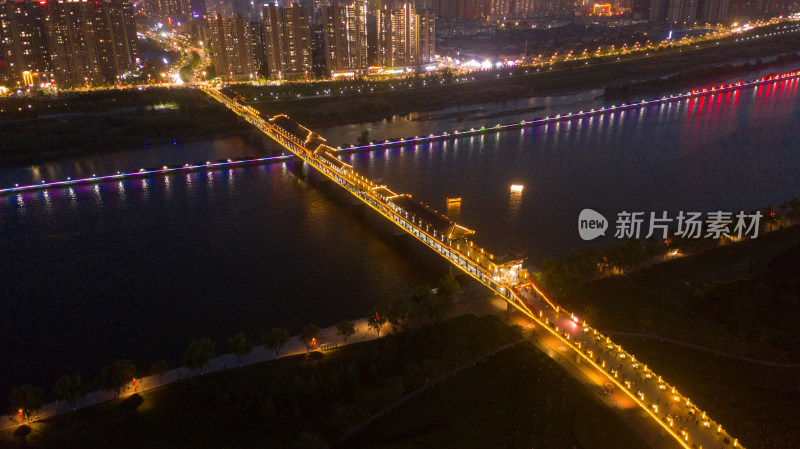 咸阳城市夜景航拍