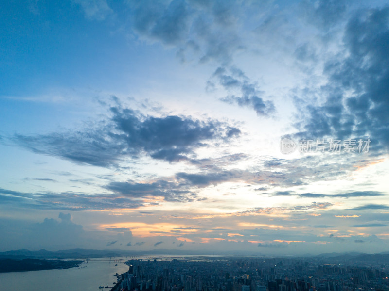 汕头城市天空航拍图