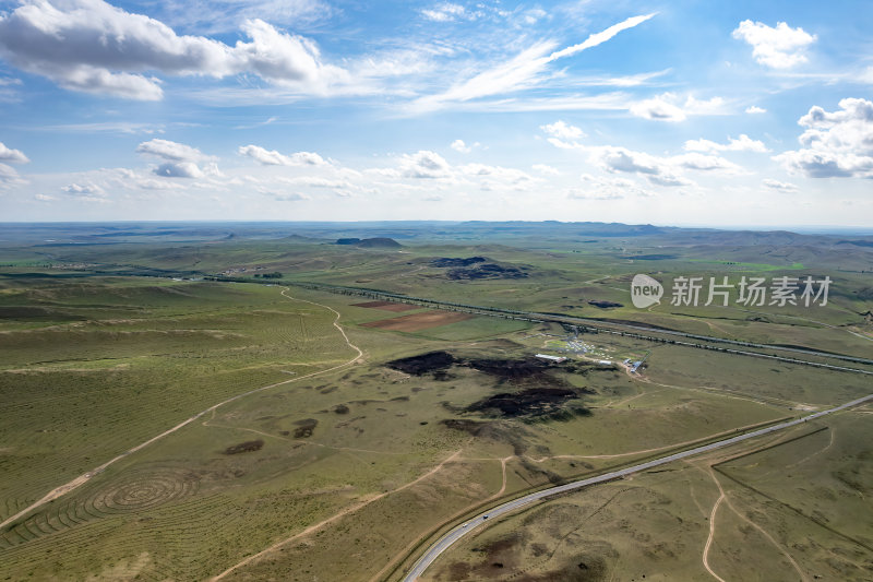 内蒙古乌兰布统乌兰哈达黑色火山群航拍