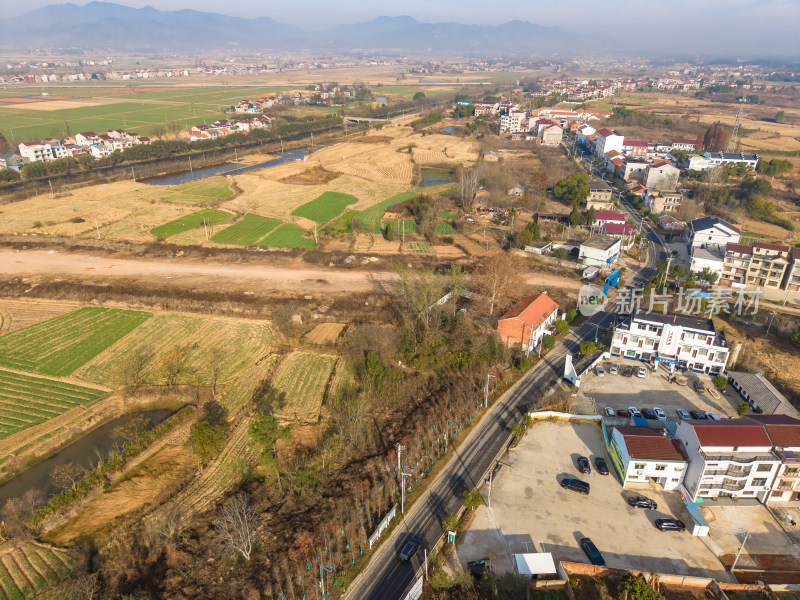 乡村田园风光航拍全景