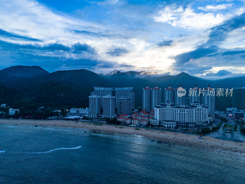 大海海洋沙滩青澳湾海岛航拍图