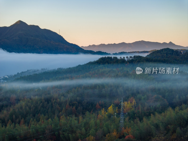 徽州黄山黟县皖南徽派建筑秋色奇墅湖仙境