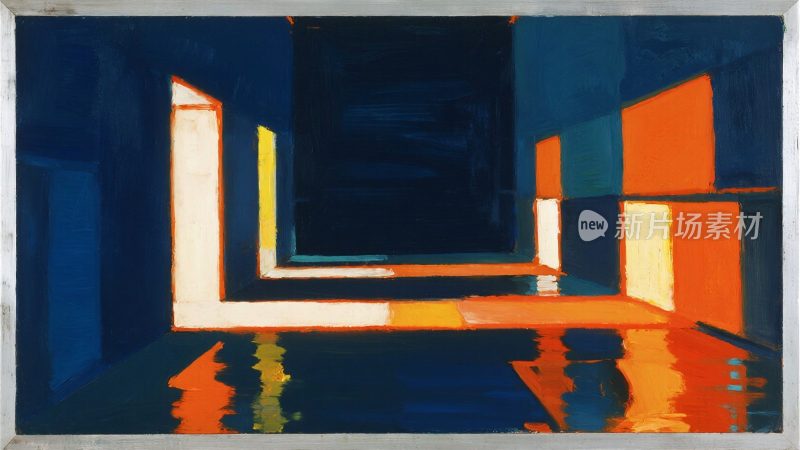 抽象光影室内空间画作