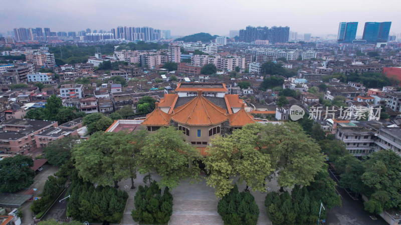 广东中山中山纪念馆航拍