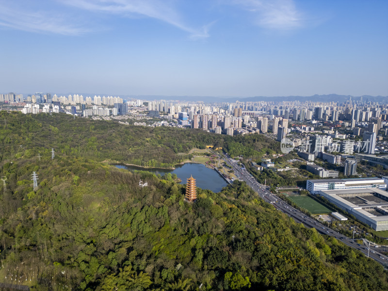 重庆两江新区照母山森林公园航拍