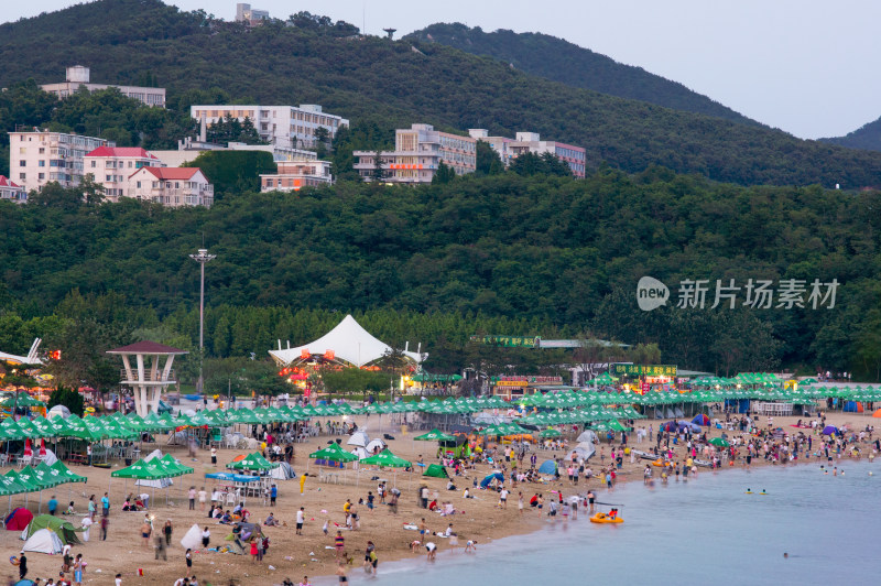 大连傅家庄公园海滨浴场夏季风光