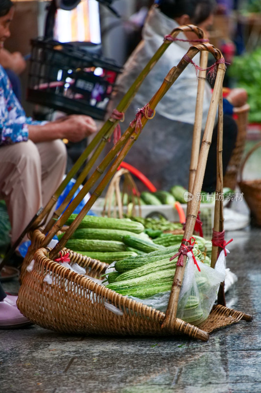 农村赶集菜市场