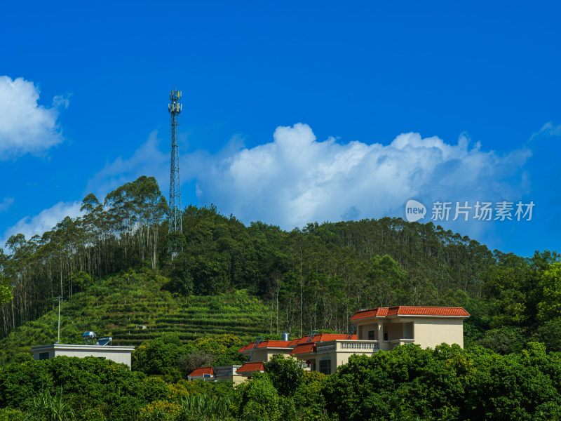 宁静乡村的5G基站