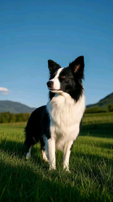 草地上的边境牧羊犬