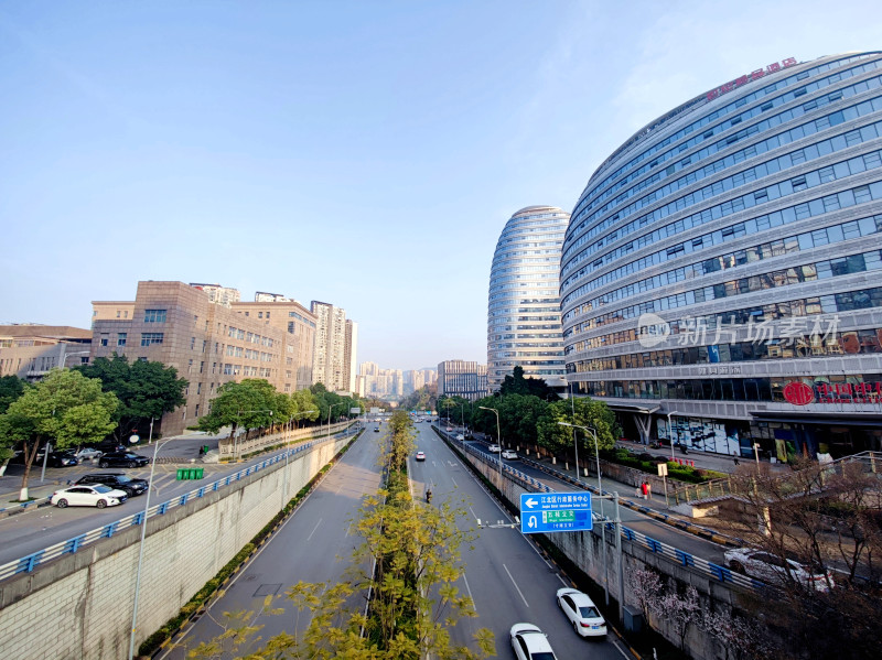 重庆城市街道高楼建筑景观