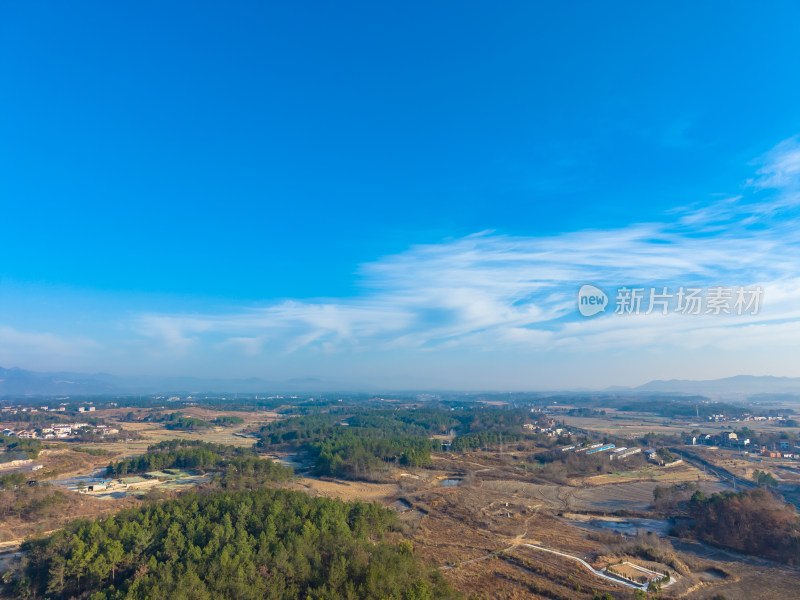 田野乡村风光航拍全景