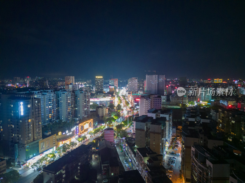 广西玉林人民东路夜景玉林商业街